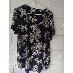 Women's 1xl brown and gold top